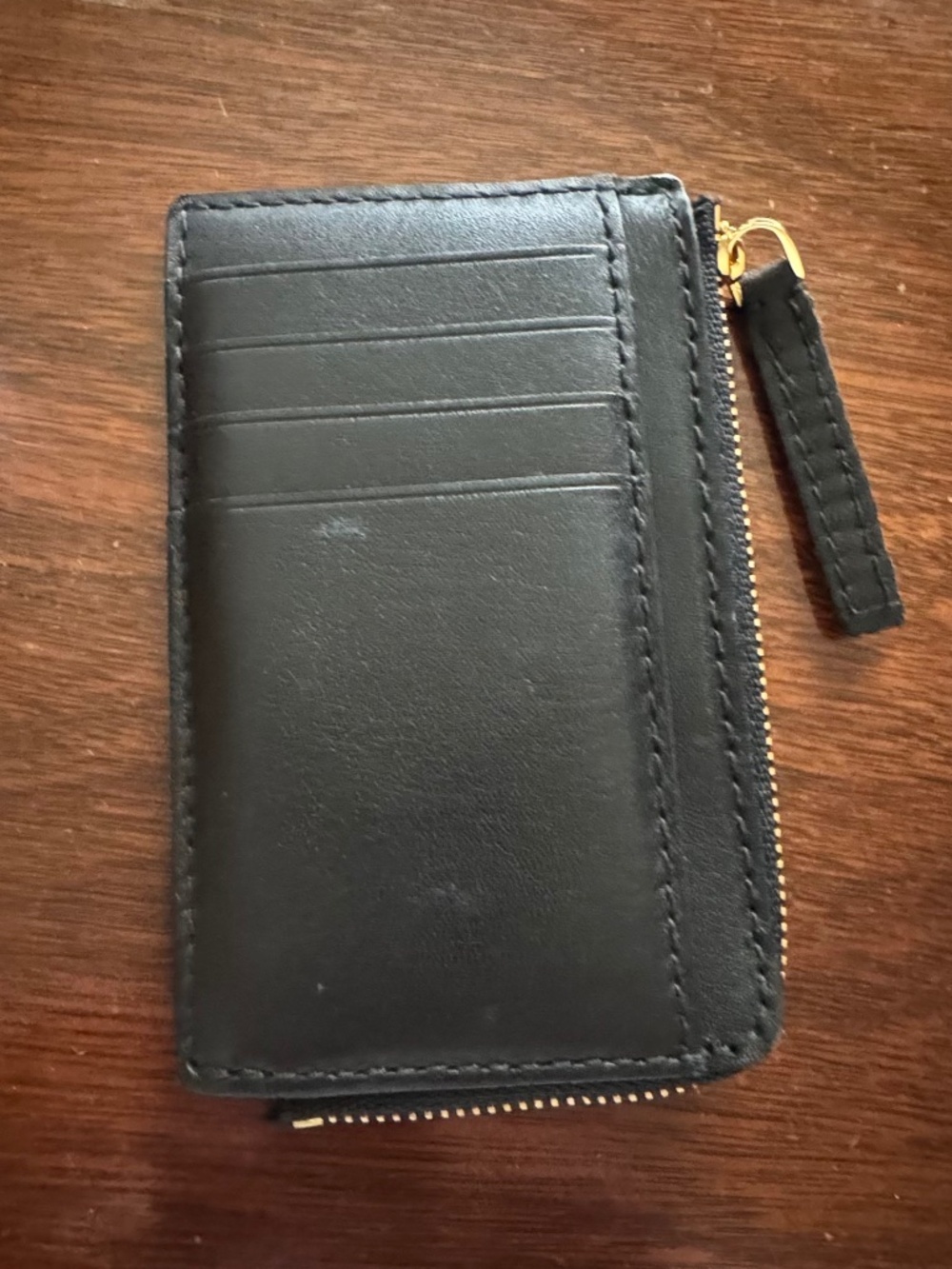 Madewell black leather Zip Card Case Wallet